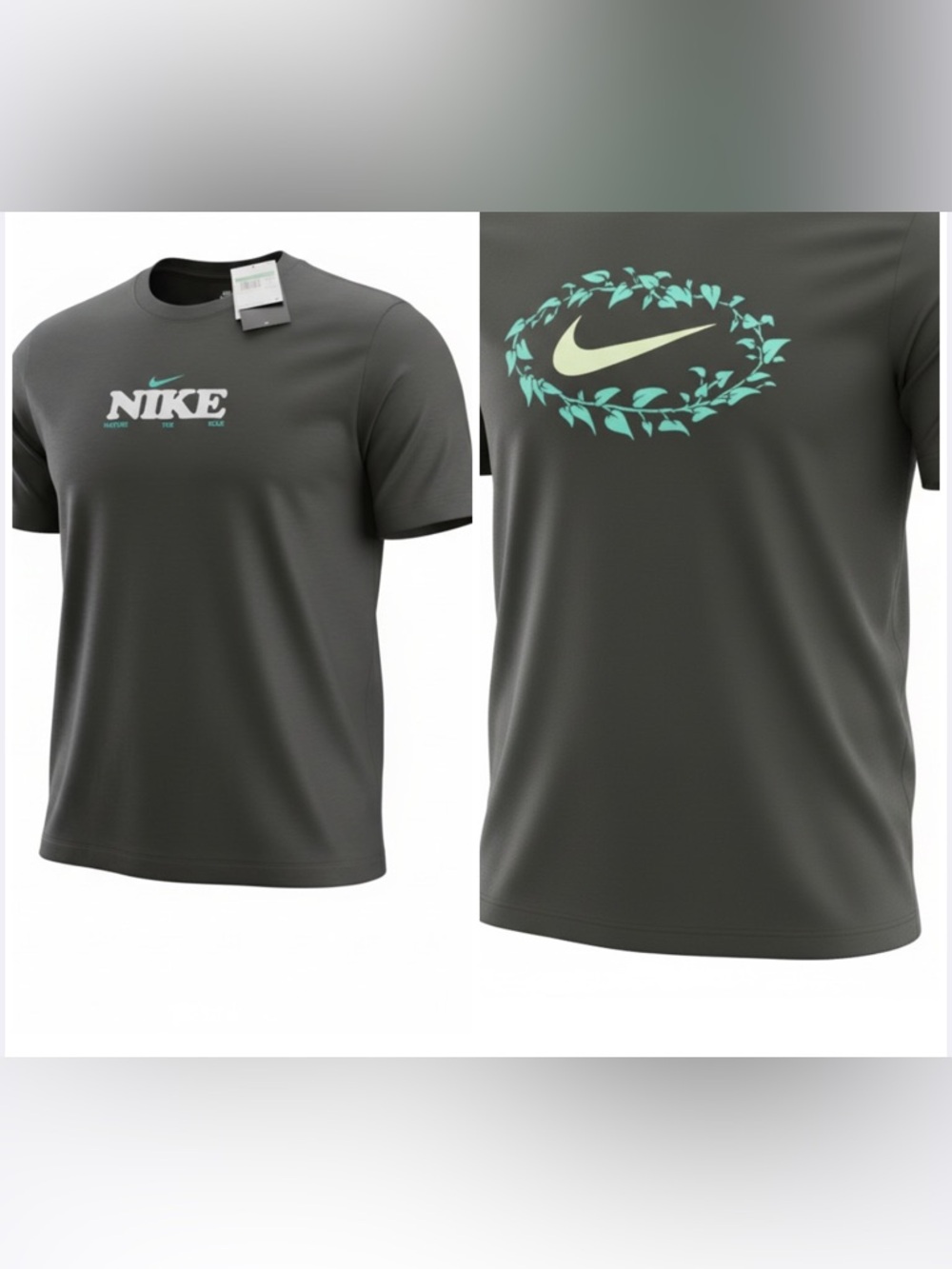 Nike Sportswear "Nurture The Sole" graphic t-shirt dark green mens XL-TALL NWT